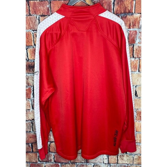 Atlanta Falcons NFL Reebok Mens 2XL Red 1/4 Zip Pullover Jacket Fleece Lined - Picture 2 of 6